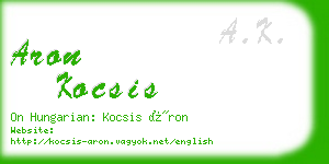 aron kocsis business card